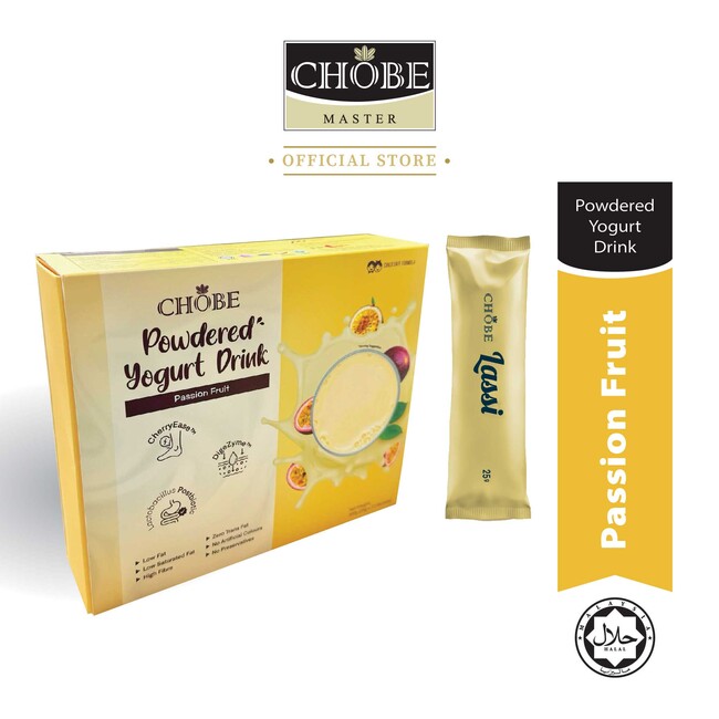 CHOBE Powdered Yogurt Drink - Passion Fruit (25g x 12's) [Free Shaker]